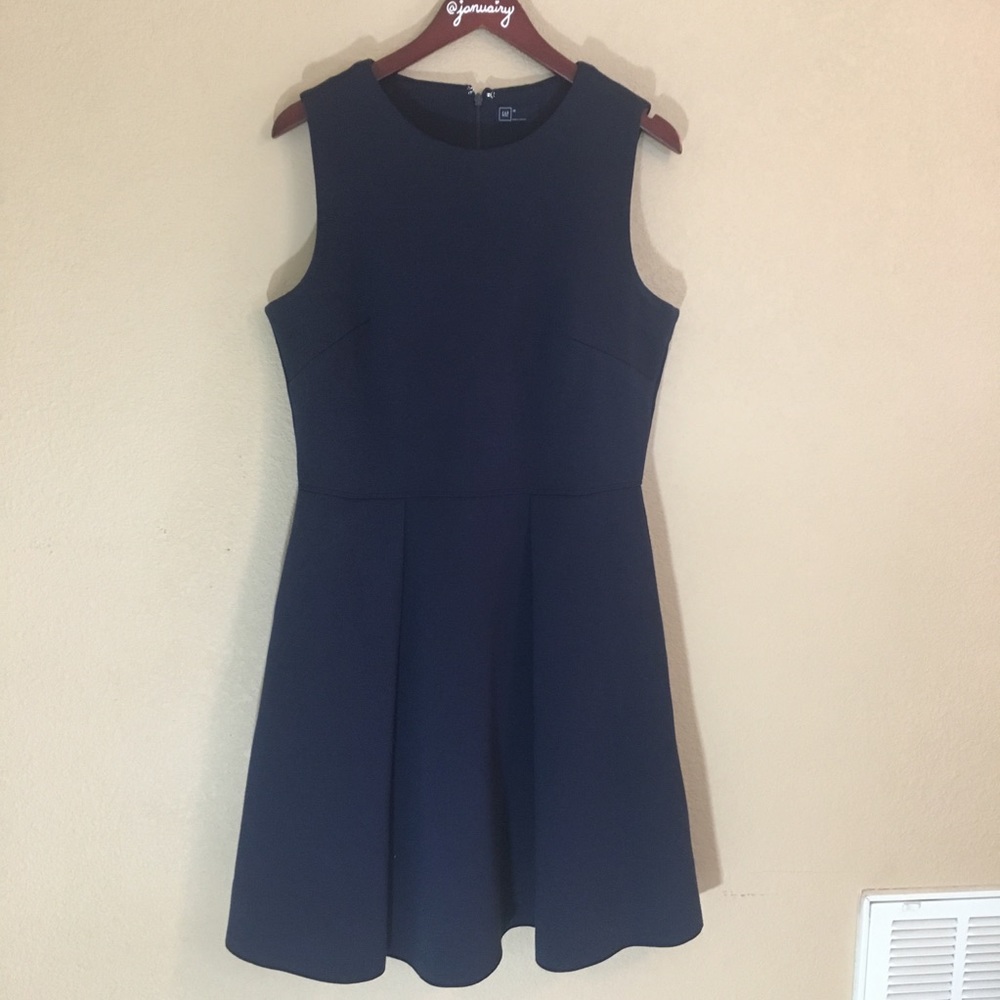 Navy blue scuba material 12/16 skater dress nwot